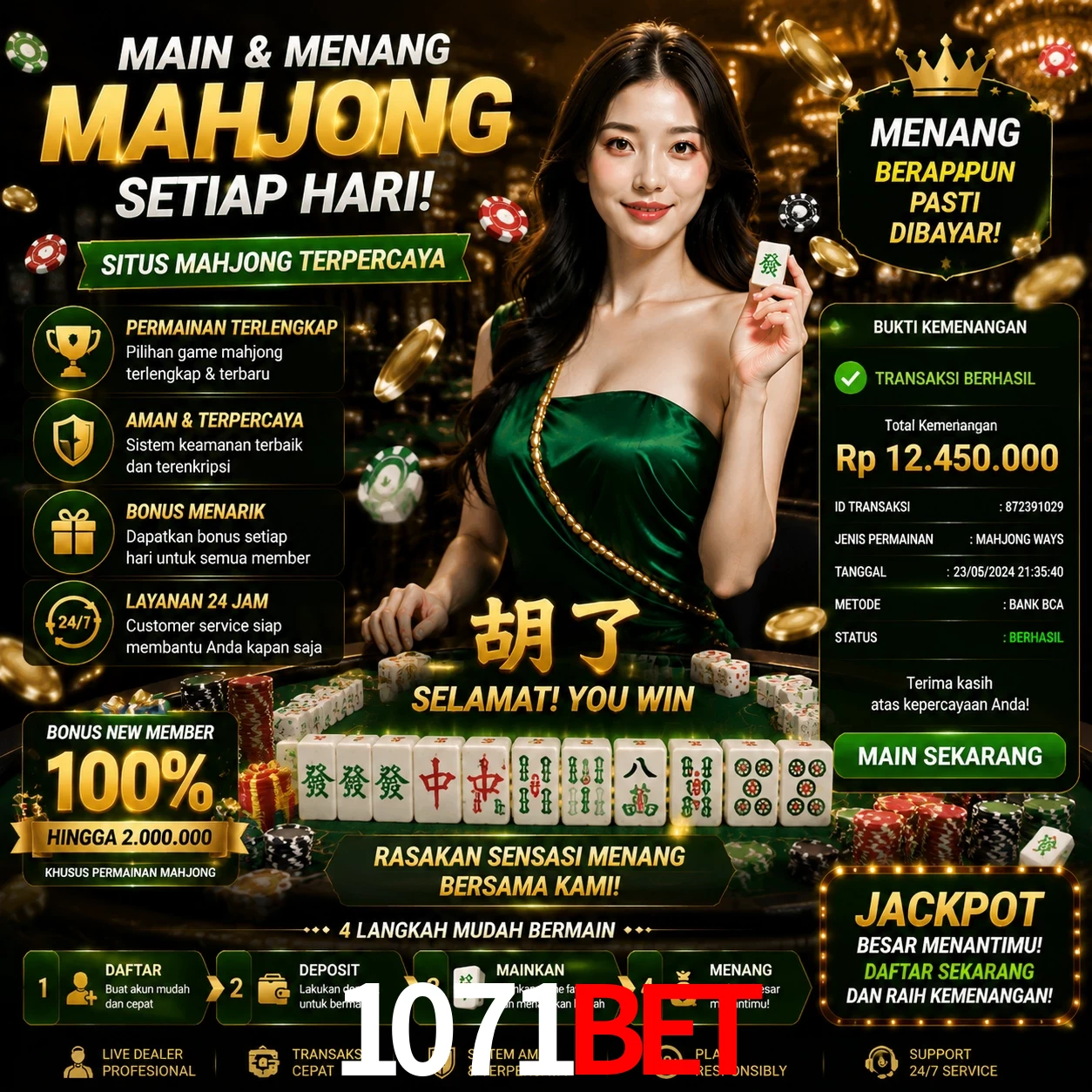 Ganhar e sacar na 1071bet